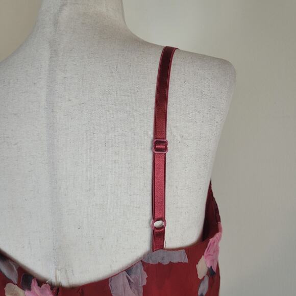 Vintage Necessary Objects Dress Medium Red Floral Fairy Apron Coquette Hi-Lo Y2K - Picture 6 of 11